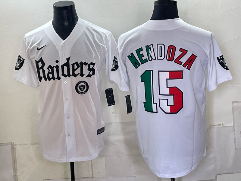 Men 2026 Oakland Raiders #15 Mendoza white Nike Limited NFL Jersey 0931001->oakland raiders->NFL Jersey